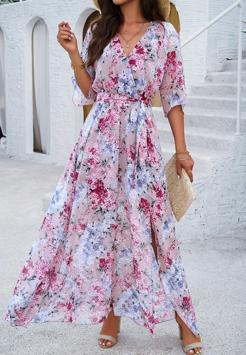 PINK_BOHO_LACE-UP_MAXI_DRESS mfoya