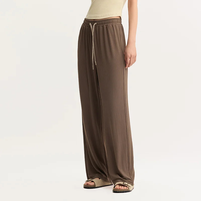 COFFEE COMFORT FLEX WIDE-LEGGED TROUSERS mfoya