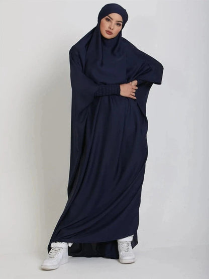 DARK BLUE HOODED ISDAL ABAYA