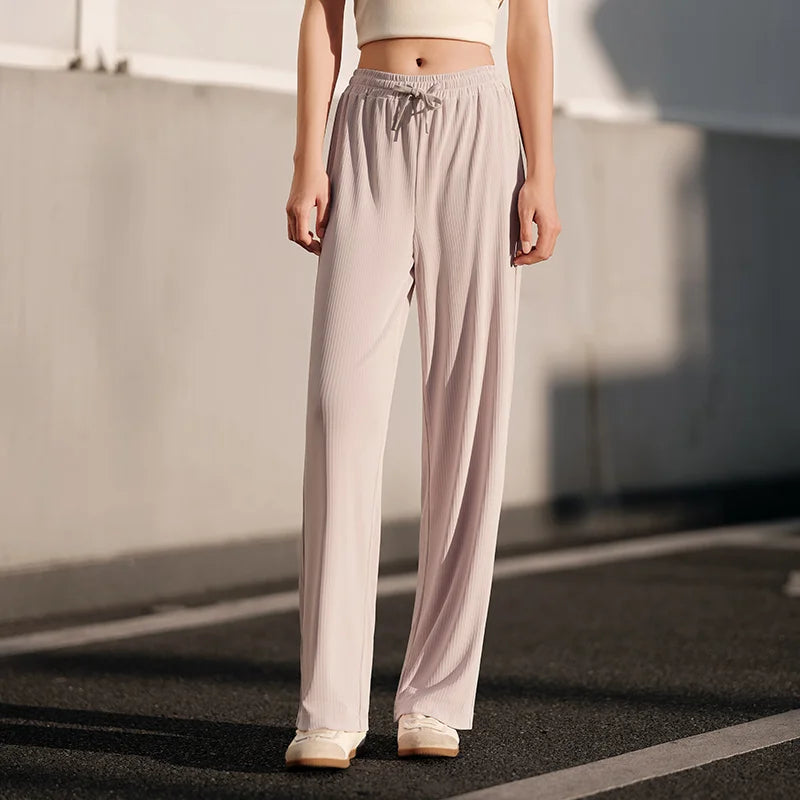 PINK COMFORT FLEX WIDE-LEGGED TROUSERS mfoya