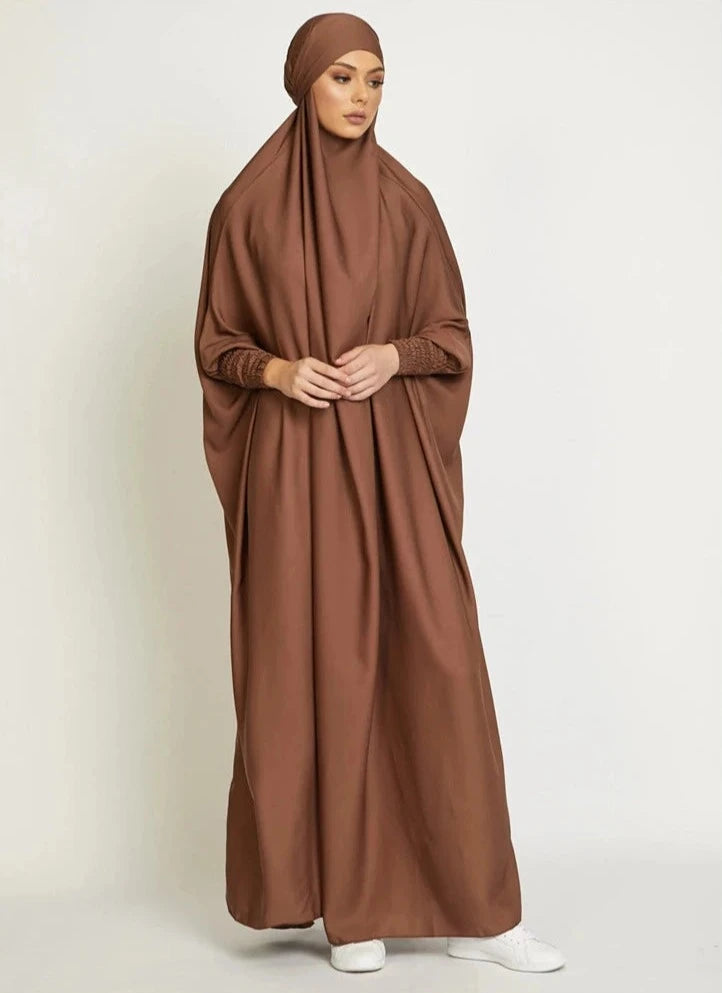 BROWN HOODED ISDAL ABAYA mfoya