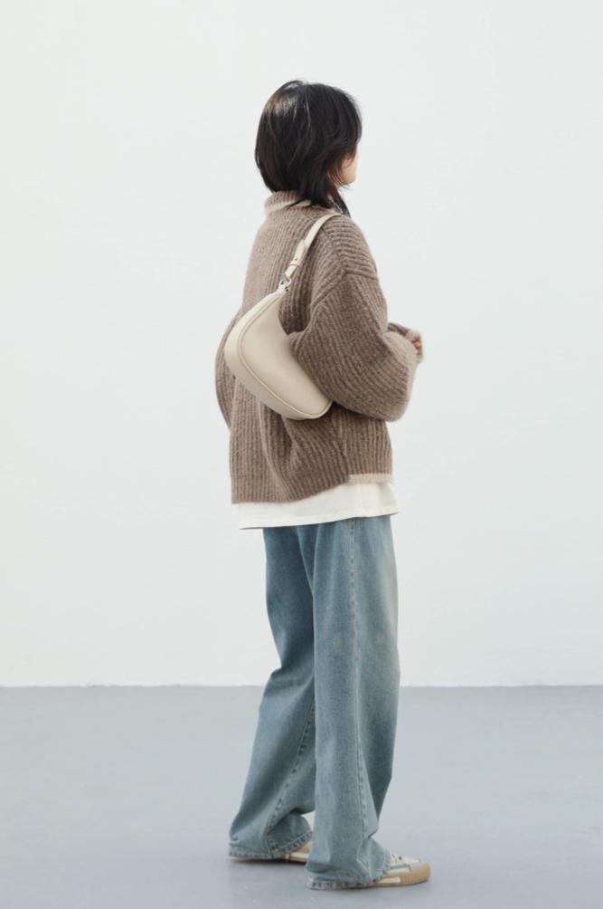 LOOSE CASUAL LAPEL KNITTED CARDIGAN mfoya