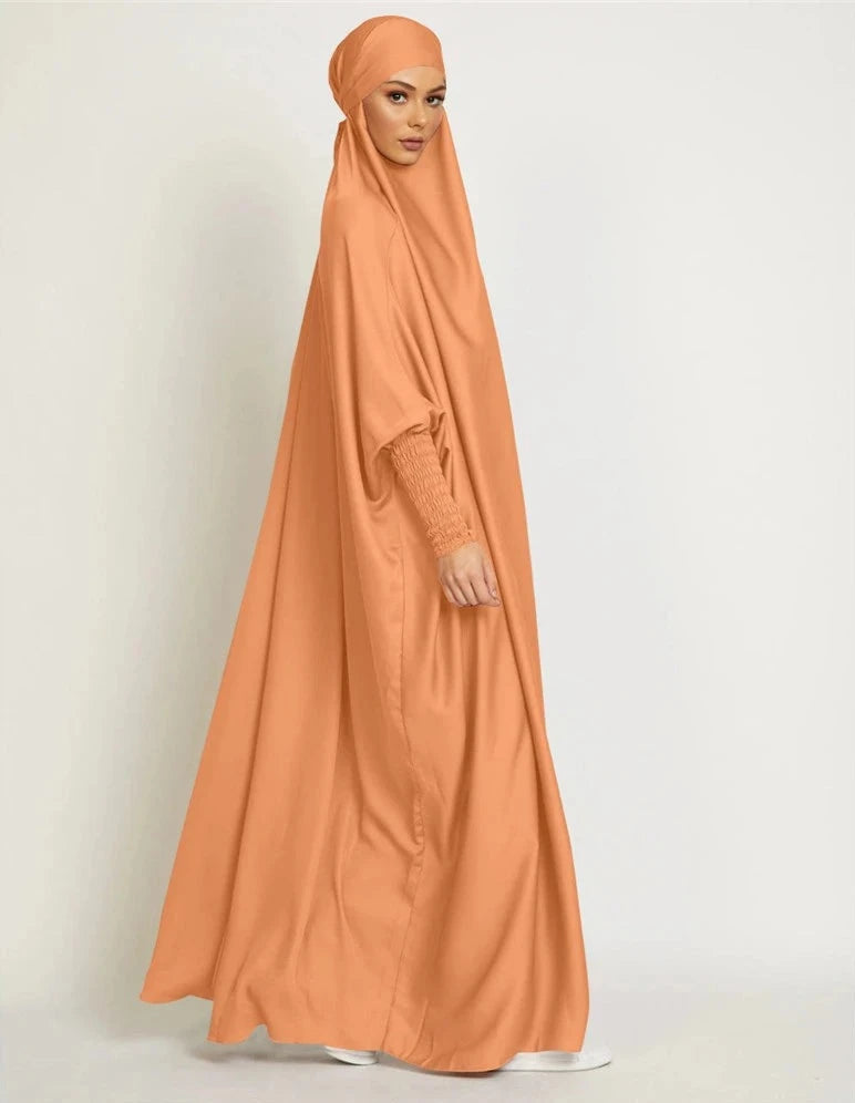 ORANGE HOODED ISDAL ABAYA mfoya