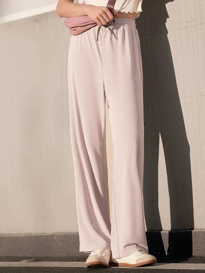 PINK COMFORT FLEX WIDE-LEGGED TROUSERS mfoya