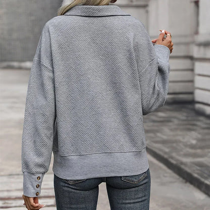 Solid Cross-Border Texture Lapel Sweater