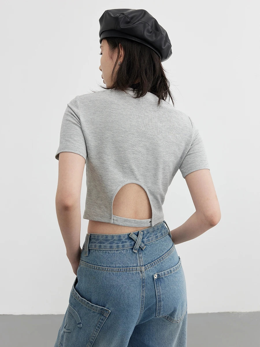 U-SHAPED HOLLOW CROP TOP mfoya