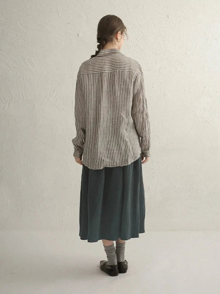 CLASSIC STRIPED LINEN SHIRT mfoya