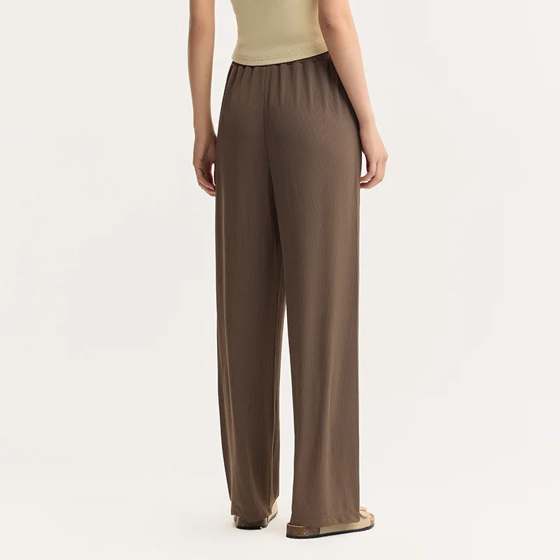 COFFEE COMFORT FLEX WIDE-LEGGED TROUSERS mfoya