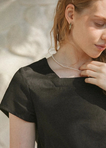 SQUARE COLLAR LININ TEE