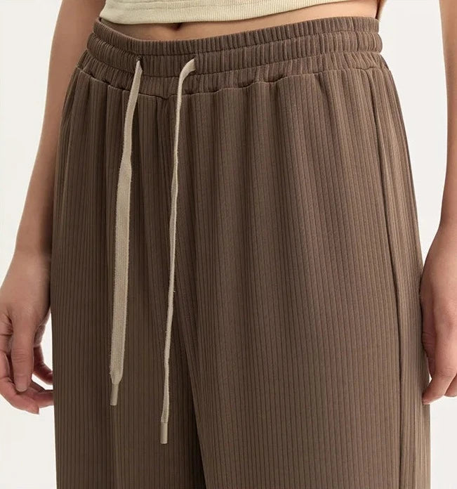 COFFEE COMFORT FLEX WIDE-LEGGED TROUSERS mfoya