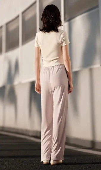 PINK COMFORT FLEX WIDE-LEGGED TROUSERS mfoya