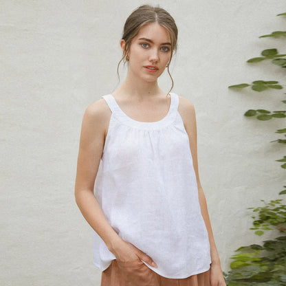 ELEGANT LINEN SLEEVELESS TANK TOP