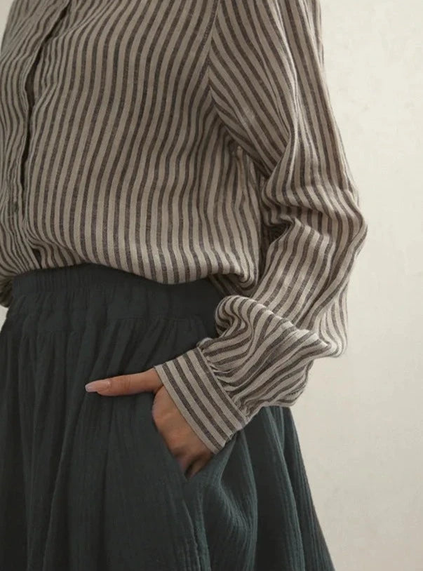 CLASSIC STRIPED LINEN SHIRT mfoya