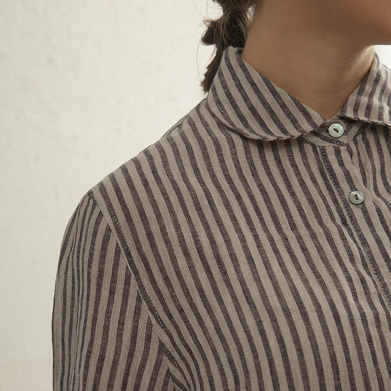 CLASSIC STRIPED LINEN SHIRT mfoya