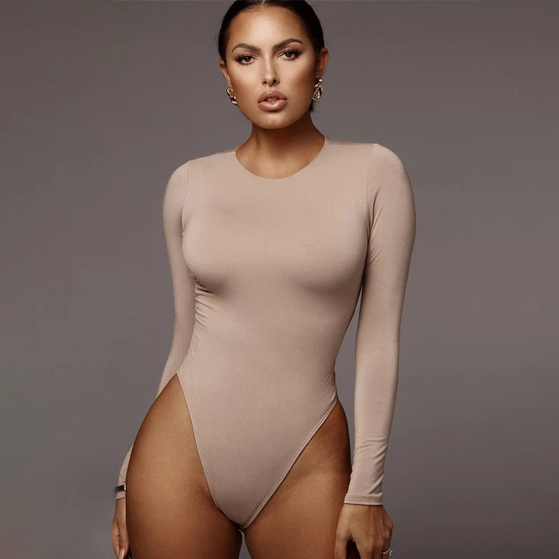 COTTON O-NECK LONG SLEEVE BODYSUIT mfoya