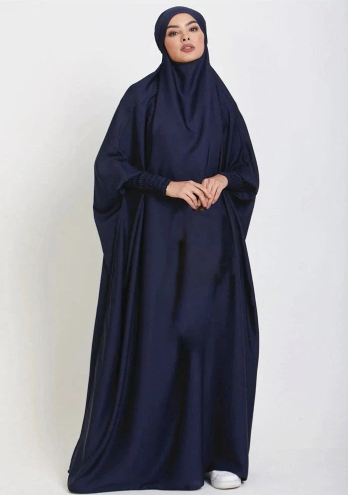 DARK BLUE HOODED ISDAL ABAYA mfoya