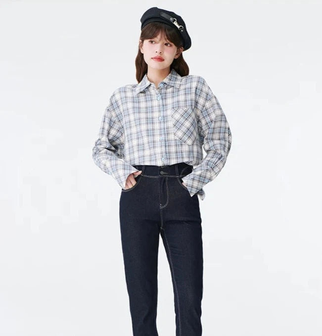 DENIM VERSATILE HIGH-WAISTED SLIM JEANS mfoya