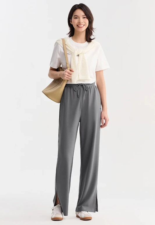 GRAY SUMMER BREEZE DRAWSTRING PANTS mfoya