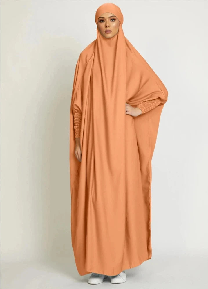 ORANGE HOODED ISDAL ABAYA mfoya