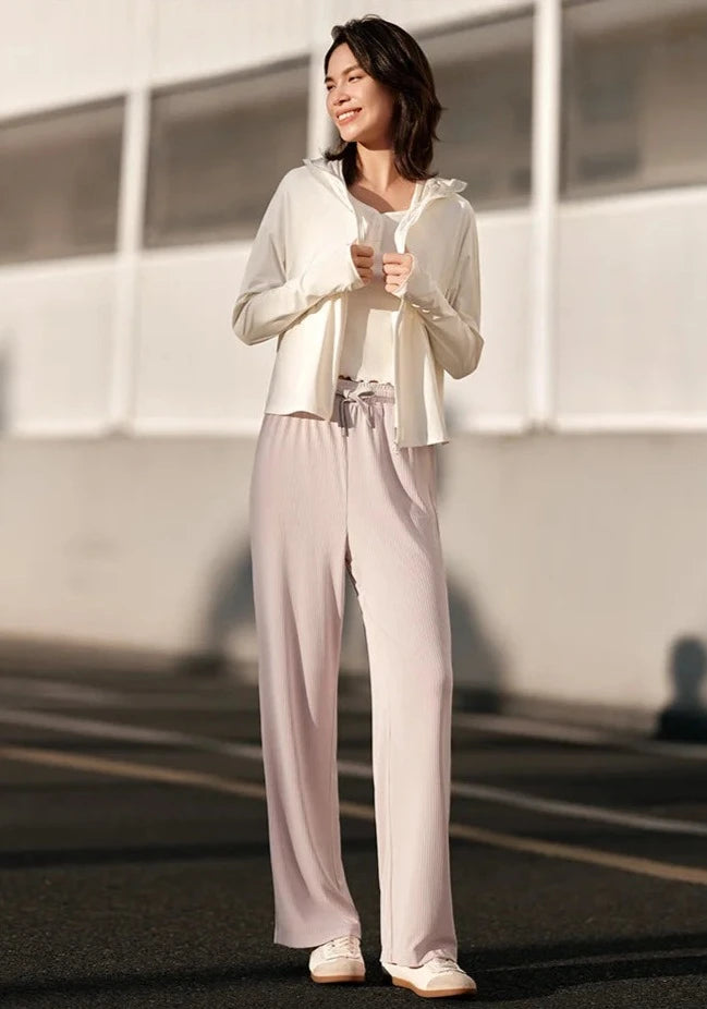 PINK COMFORT FLEX WIDE-LEGGED TROUSERS mfoya