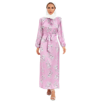 PINK SATIN HIJAB DRESS