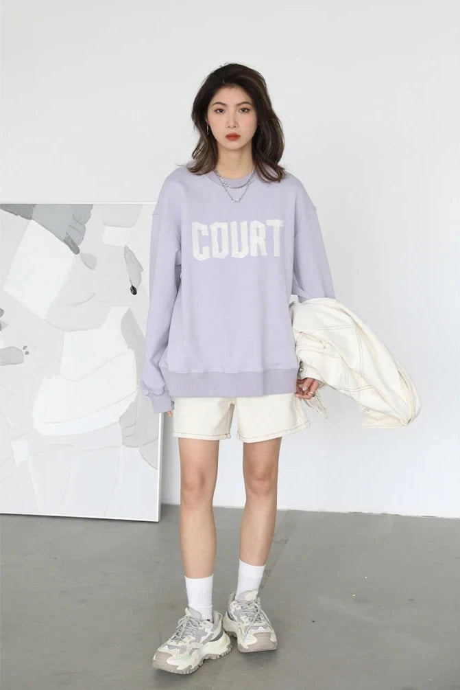 LP LOOSE COTTON LETTER PRINT SWEATSHIRT mfoya