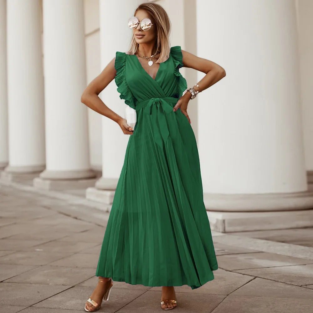 OFF-SHOULDER CHIFFON BEACH DRESS