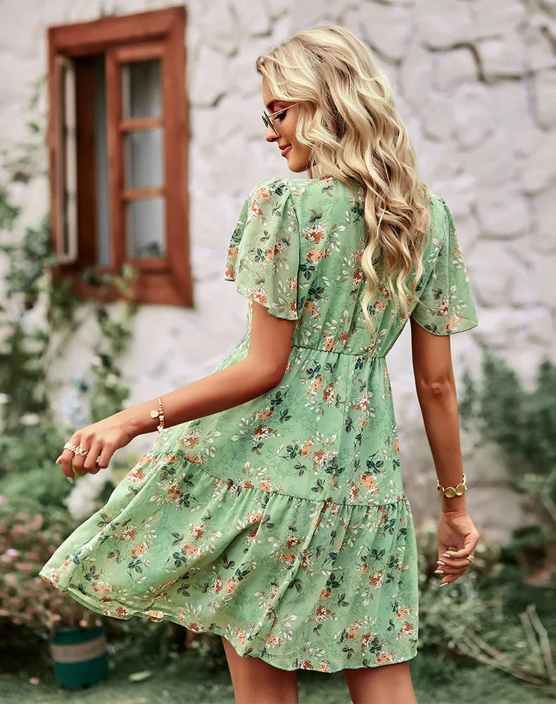 FLORAL CHIFFON DRESS mfoya