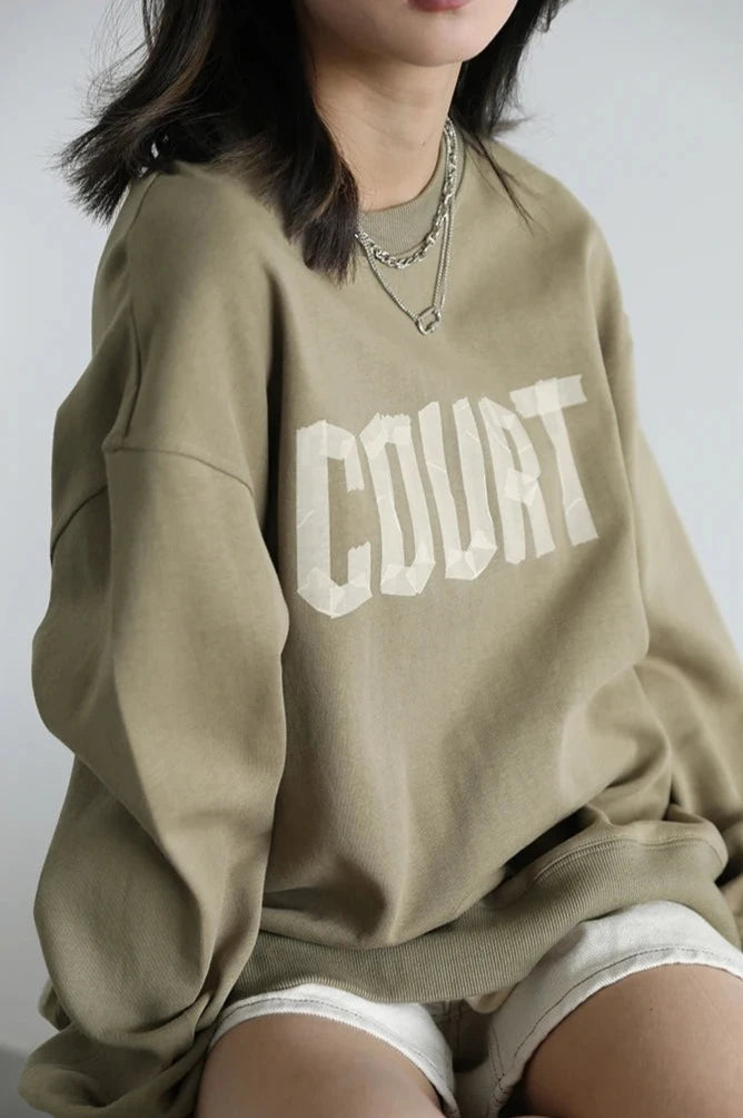 AG LOOSE COTTON LETTER PRINT SWEATSHIRT mfoya