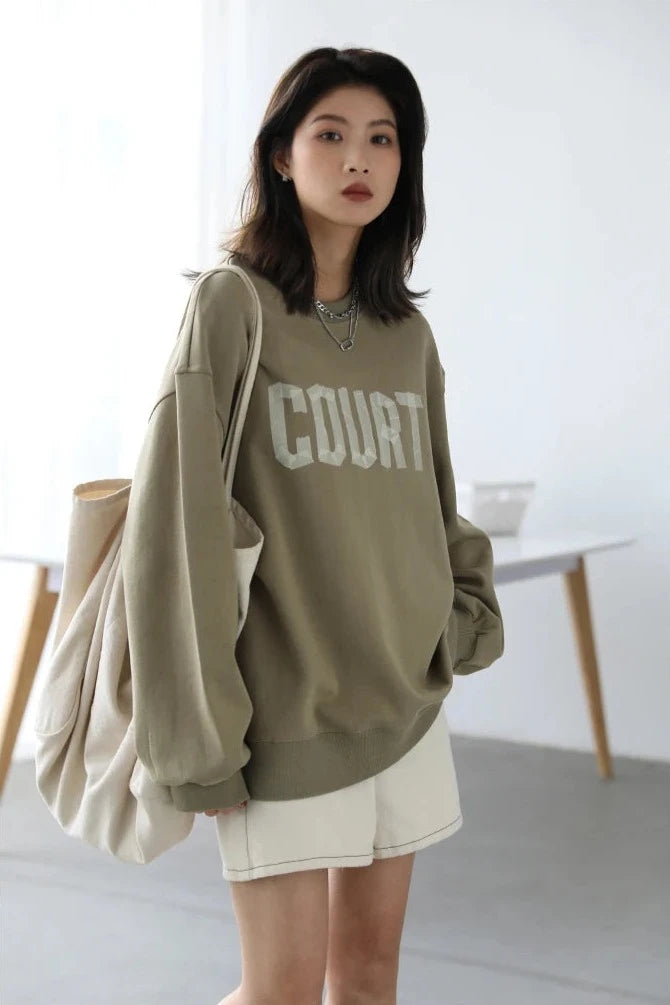 AG LOOSE COTTON LETTER PRINT SWEATSHIRT mfoya