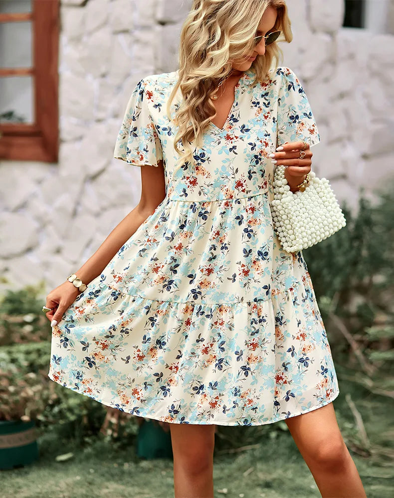 FLORAL CHIFFON DRESS mfoya