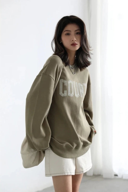 AG LOOSE COTTON LETTER PRINT SWEATSHIRT mfoya