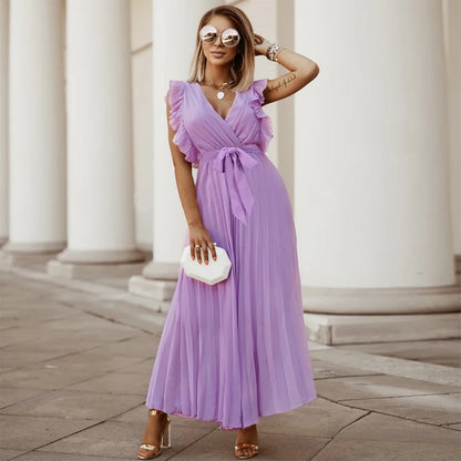 OFF-SHOULDER CHIFFON BEACH DRESS