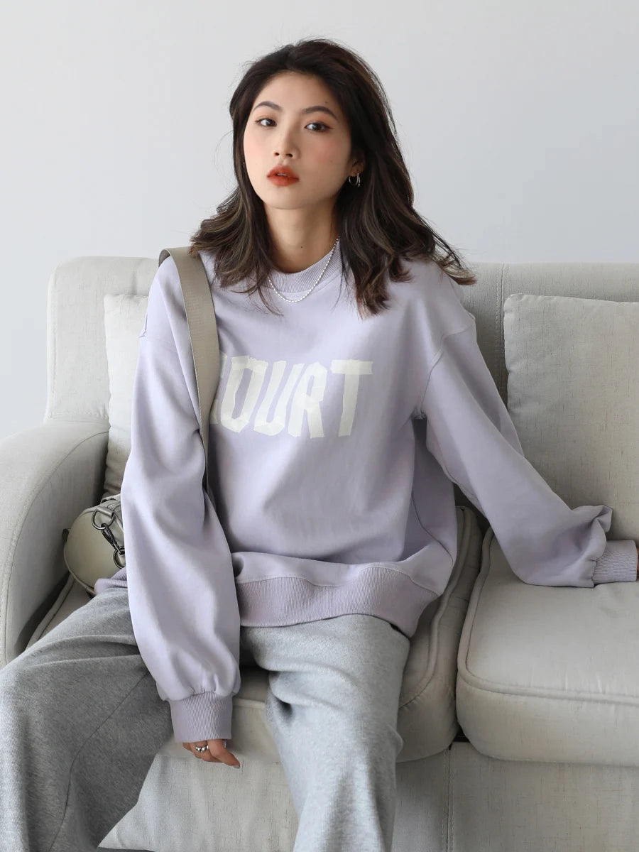 LP LOOSE COTTON LETTER PRINT SWEATSHIRT mfoya