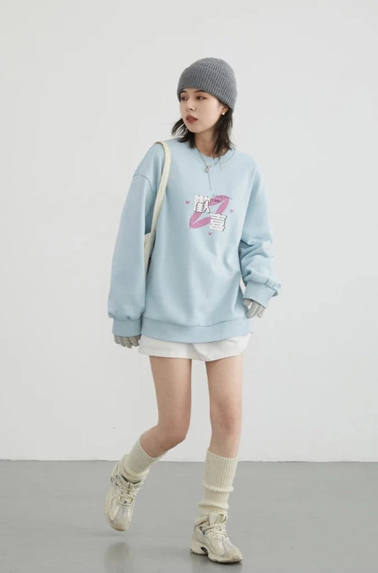 BLUE PLUSH FOX FLEECE SWEATSHIRT mfoya