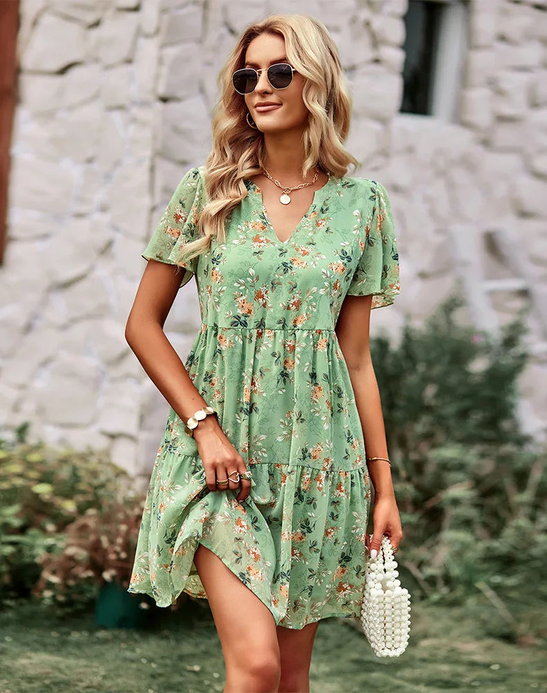 FLORAL CHIFFON DRESS