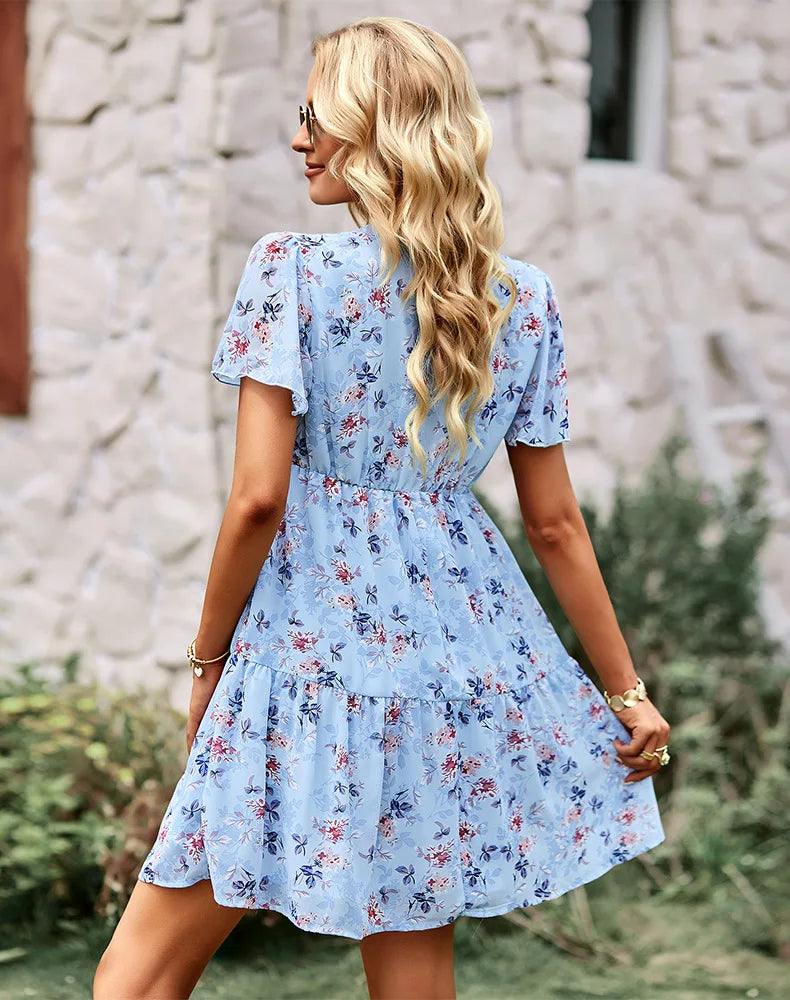 FLORAL CHIFFON DRESS mfoya