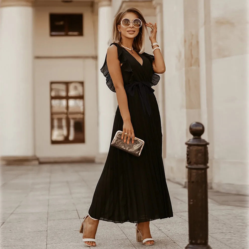 OFF-SHOULDER CHIFFON BEACH DRESS