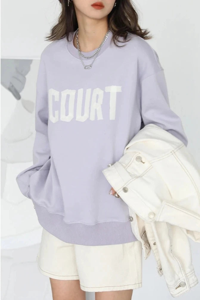 LP LOOSE COTTON LETTER PRINT SWEATSHIRT mfoya