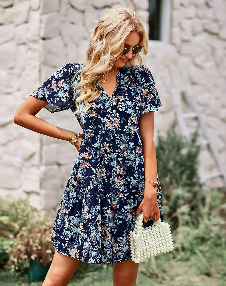 FLORAL CHIFFON DRESS mfoya