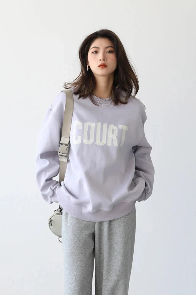 LP LOOSE COTTON LETTER PRINT SWEATSHIRT mfoya