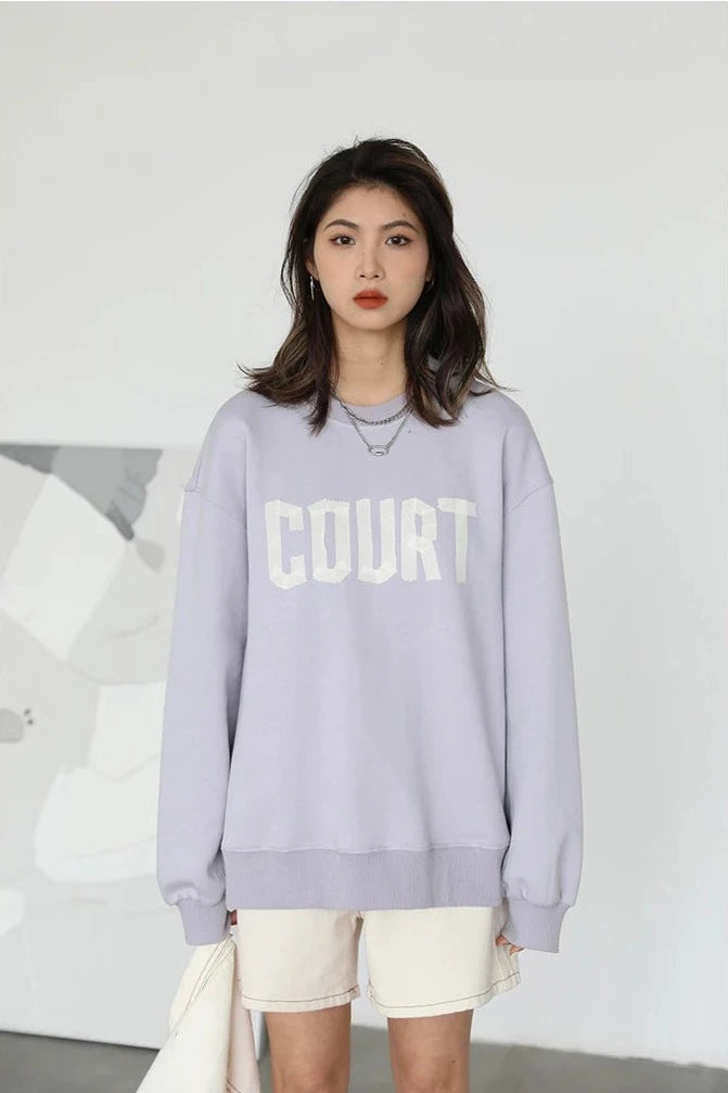 LP LOOSE COTTON LETTER PRINT SWEATSHIRT mfoya