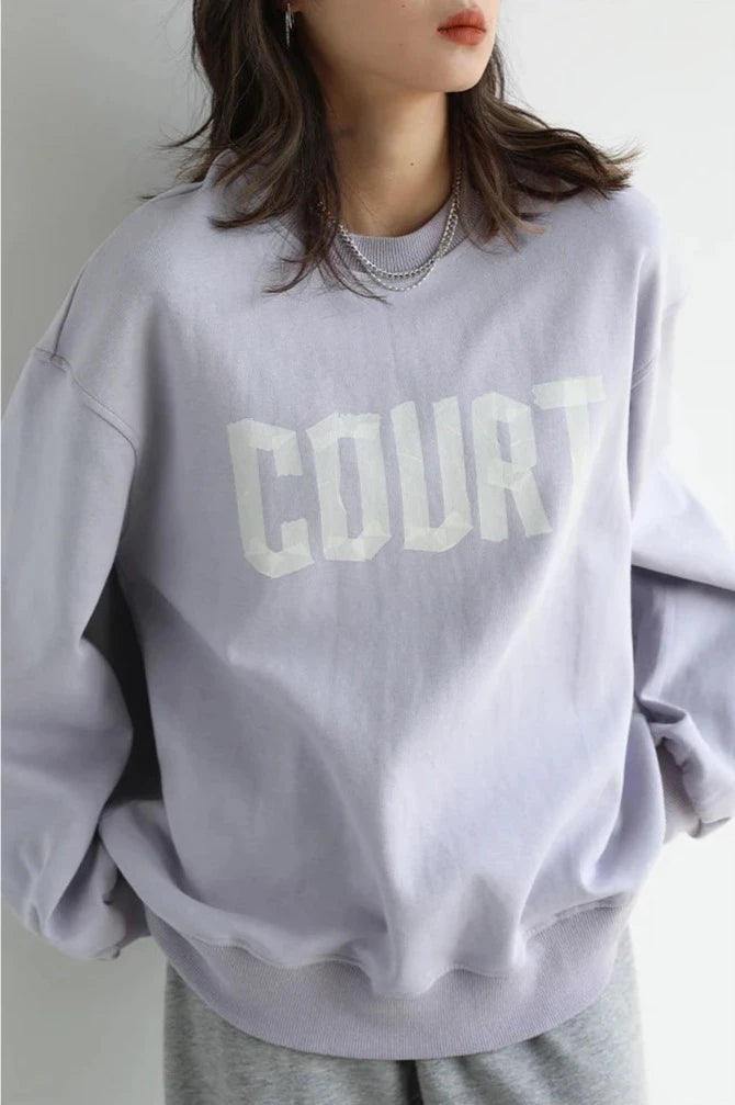 LP LOOSE COTTON LETTER PRINT SWEATSHIRT mfoya