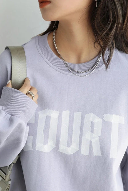 LP LOOSE COTTON LETTER PRINT SWEATSHIRT