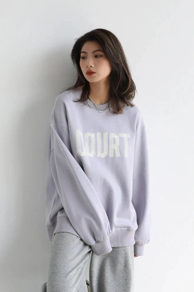 LP LOOSE COTTON LETTER PRINT SWEATSHIRT mfoya