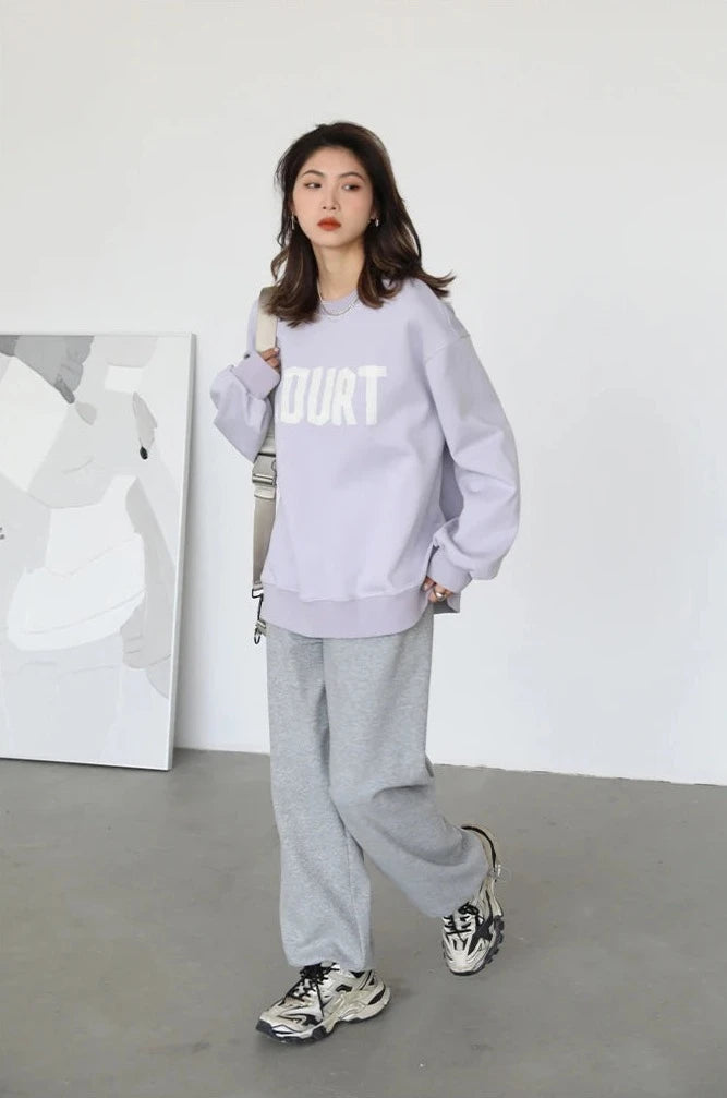 LP LOOSE COTTON LETTER PRINT SWEATSHIRT mfoya