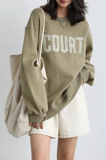 AG LOOSE COTTON LETTER PRINT SWEATSHIRT