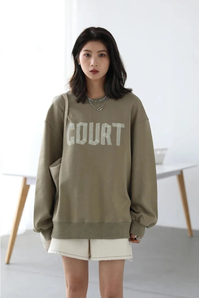 AG LOOSE COTTON LETTER PRINT SWEATSHIRT mfoya