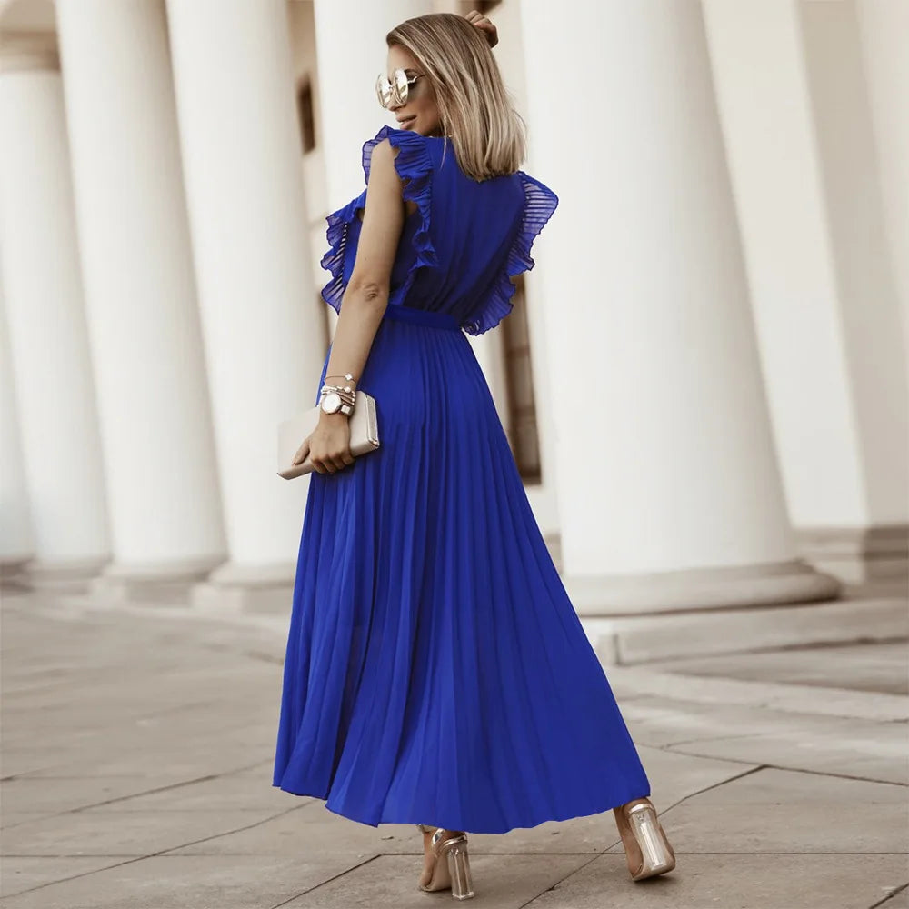 OFF-SHOULDER CHIFFON BEACH DRESS