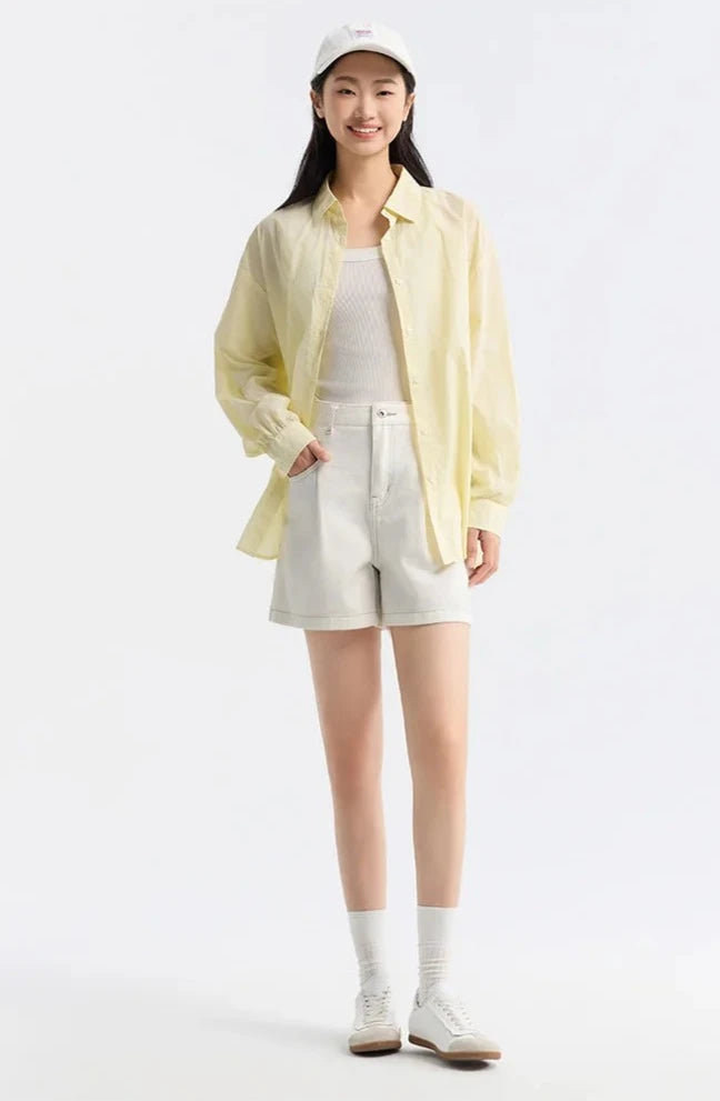 YELLOW CHIC CASUAL NYLON SHIRT